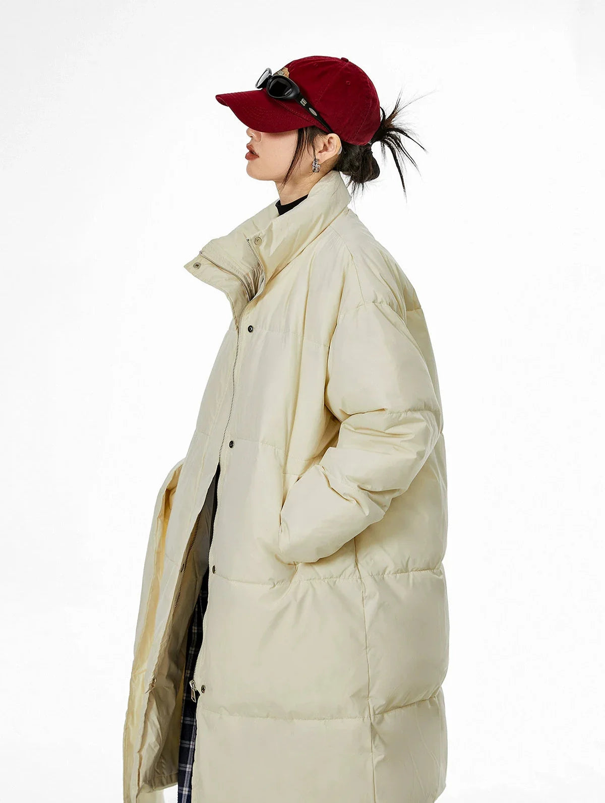 Oversized Puffer Winter Coat with Scarf