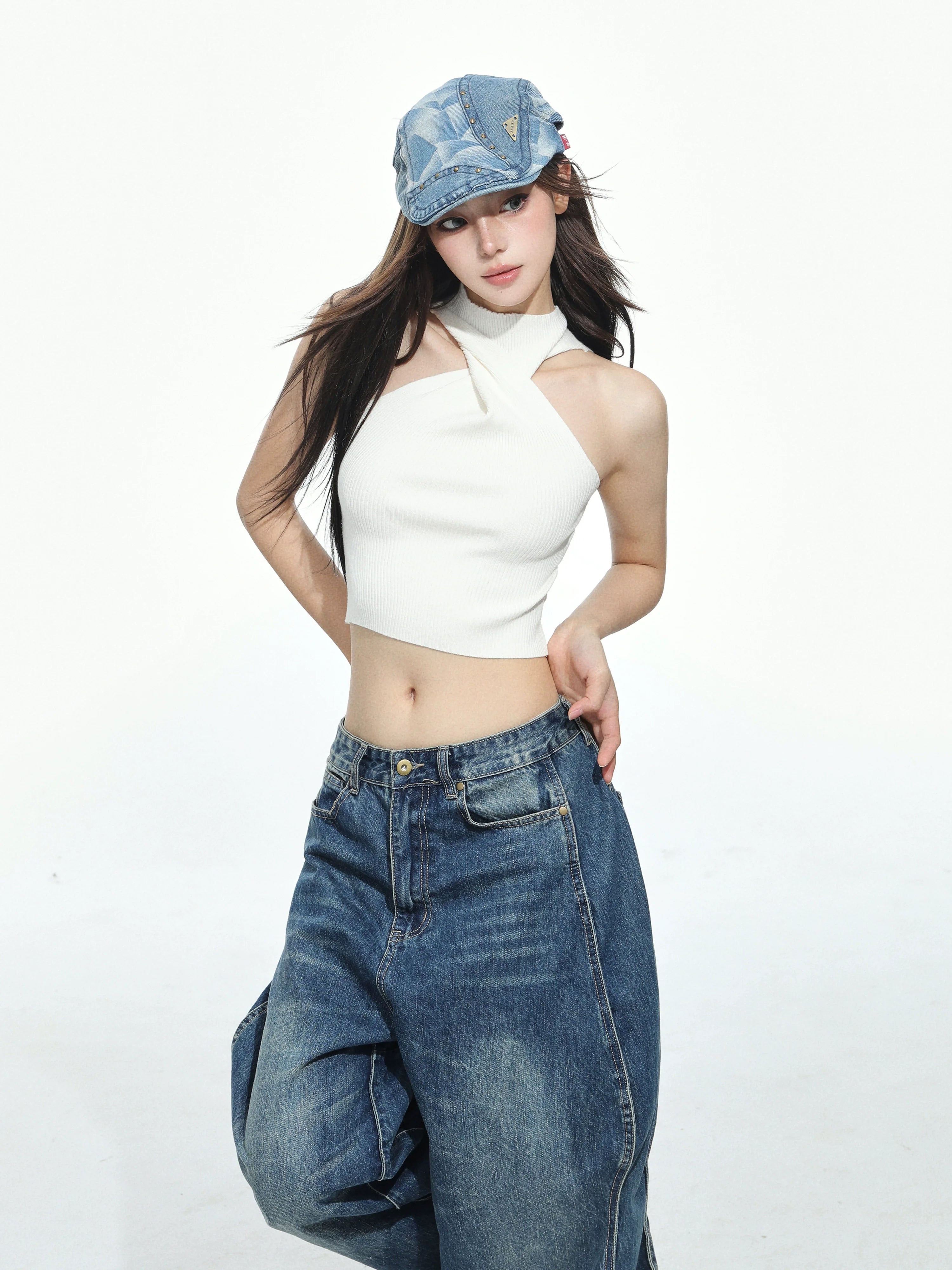 Cross Neck Crop Top