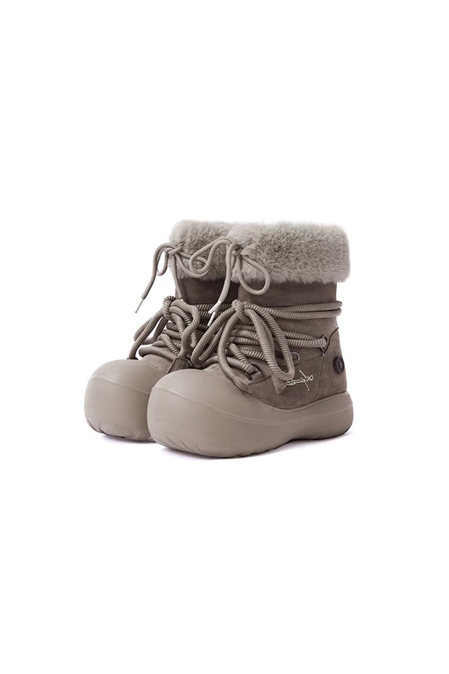 Faux Fur Cuff Platform Snow Boots - View 5