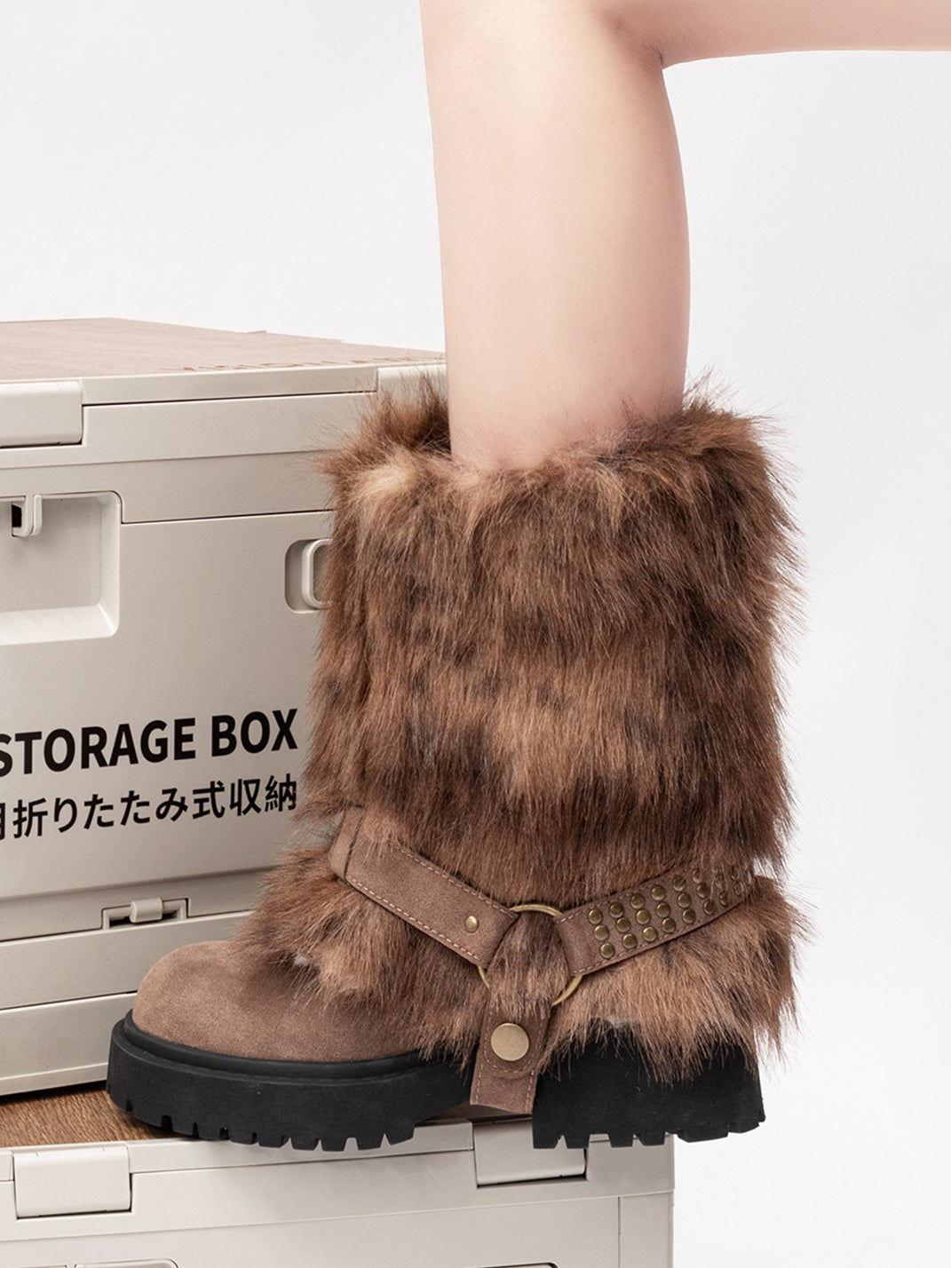Faux Fur Waterproof Platform Snow Boots - View 11