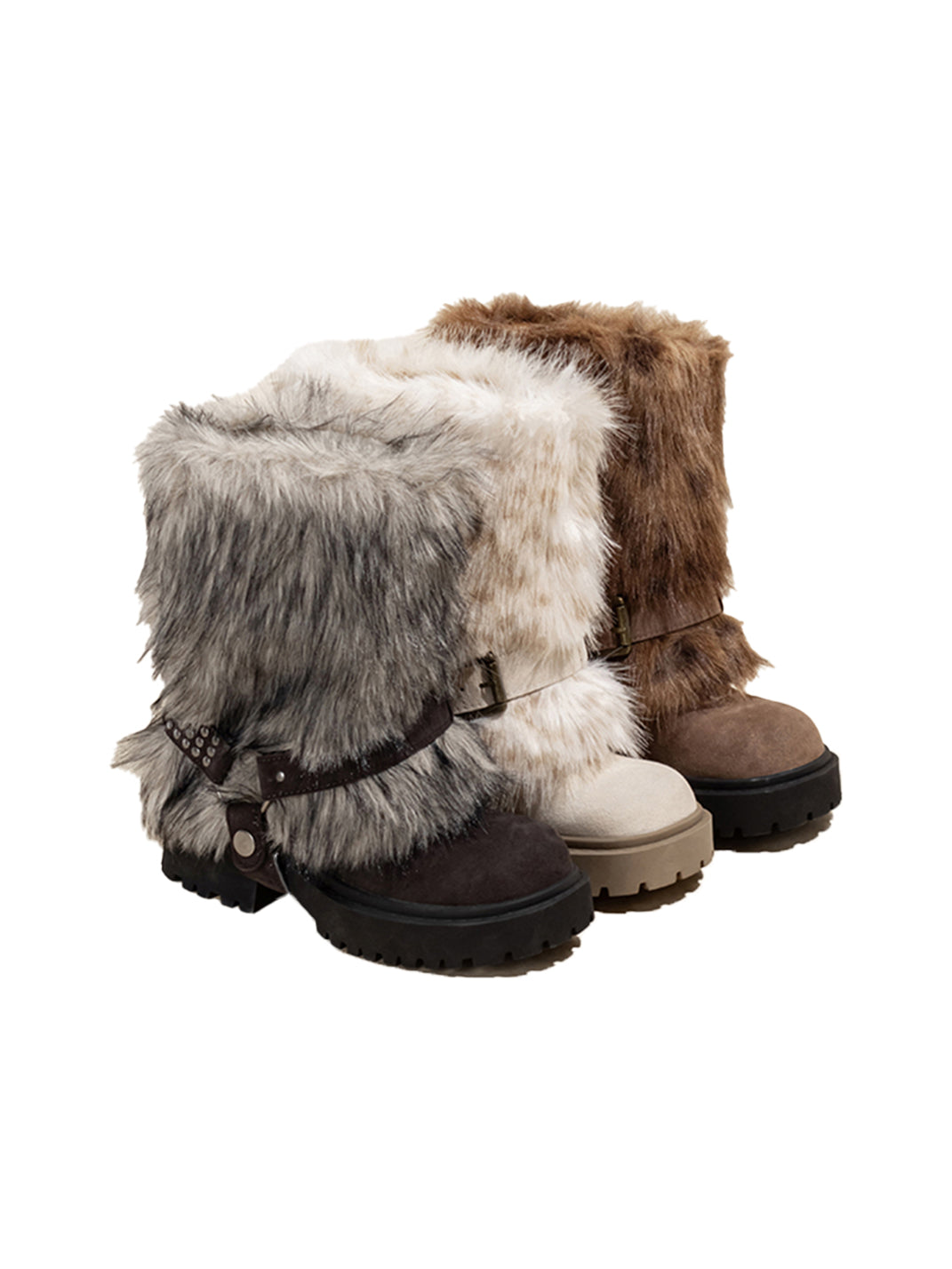 Faux Fur Waterproof Platform Snow Boots - View 12