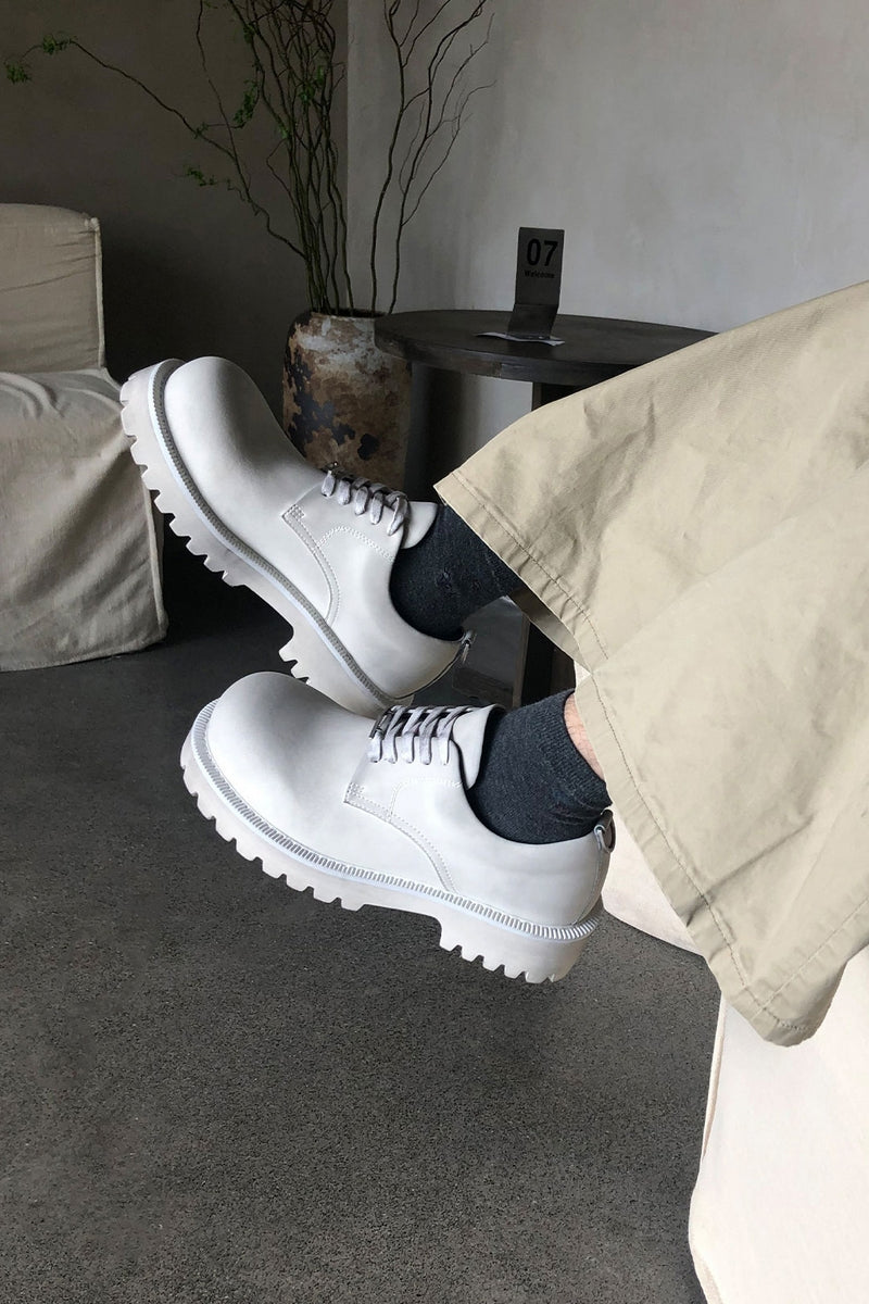 Leather Lug Sole Derby Shoes