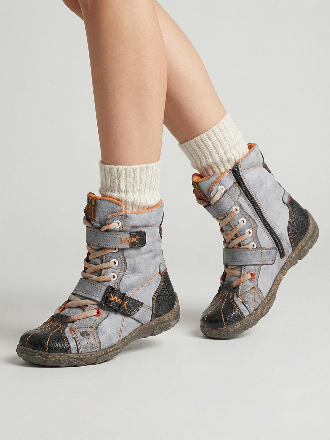 Fleece-Lined Hand-Stitched Mid-Calf Boots - View 14