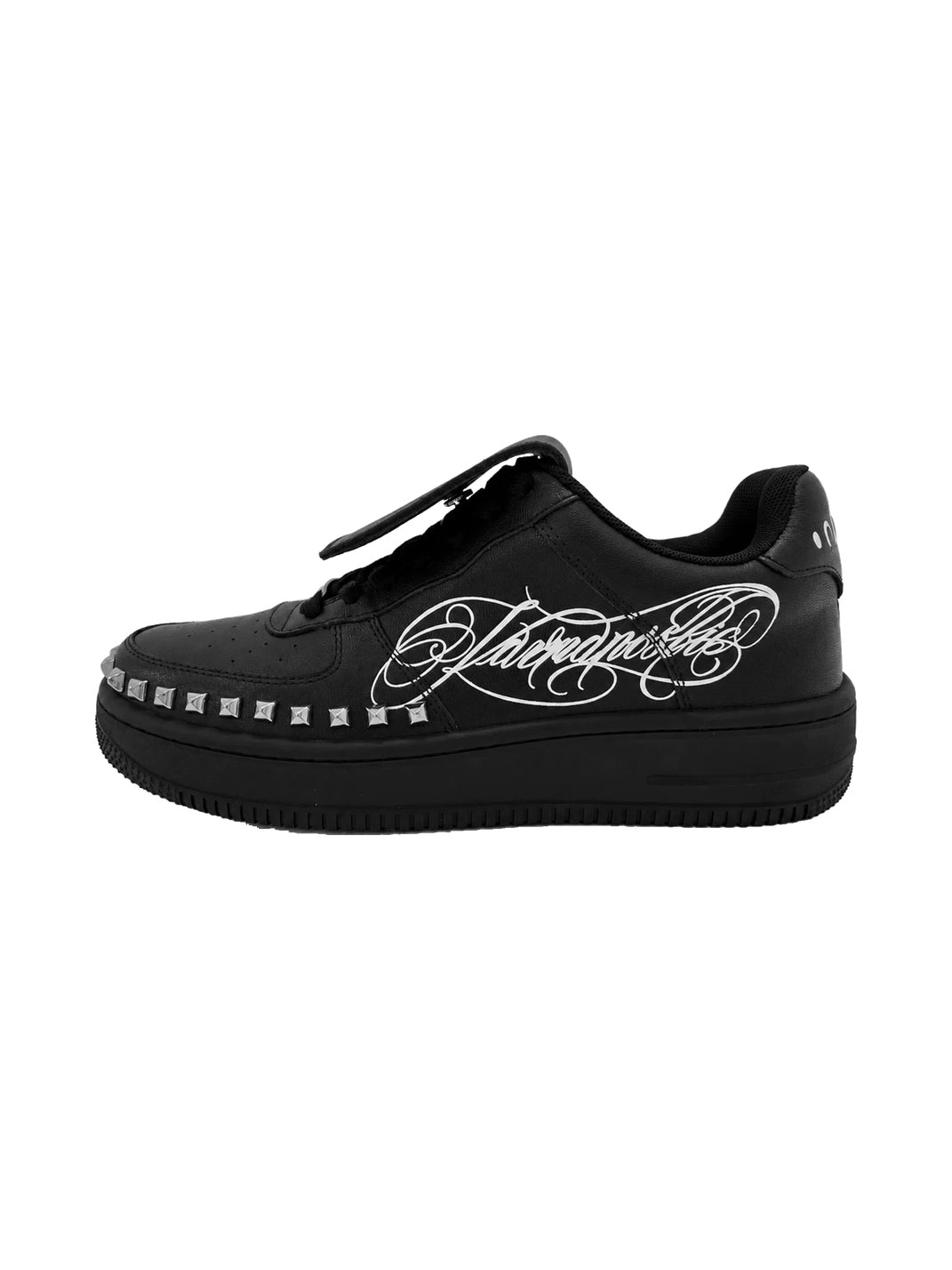Foldover-Tongue Leather Chunky Low-Top Sneakers - product view