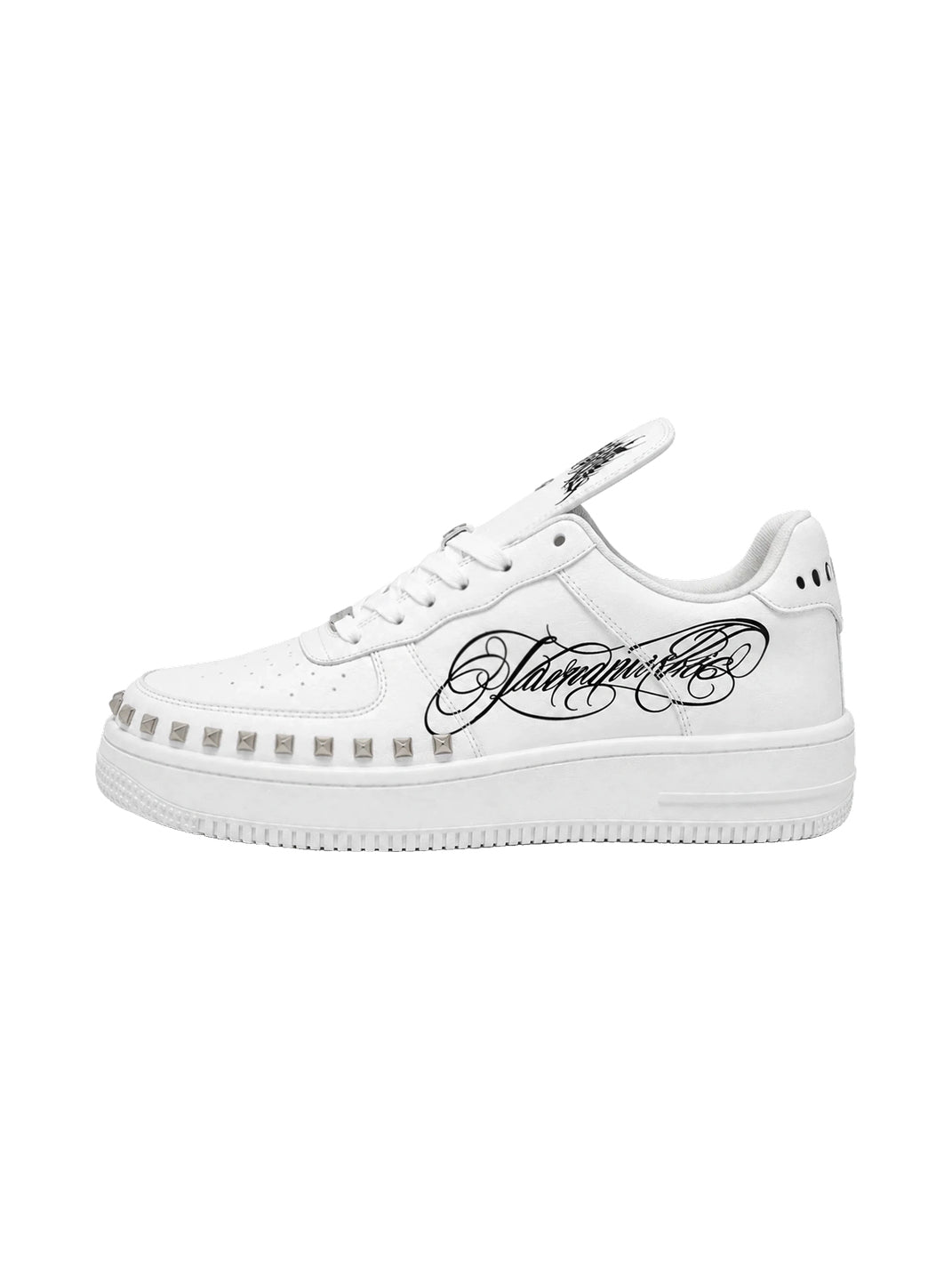 Foldover-Tongue Leather Chunky Low-Top Sneakers - view 4