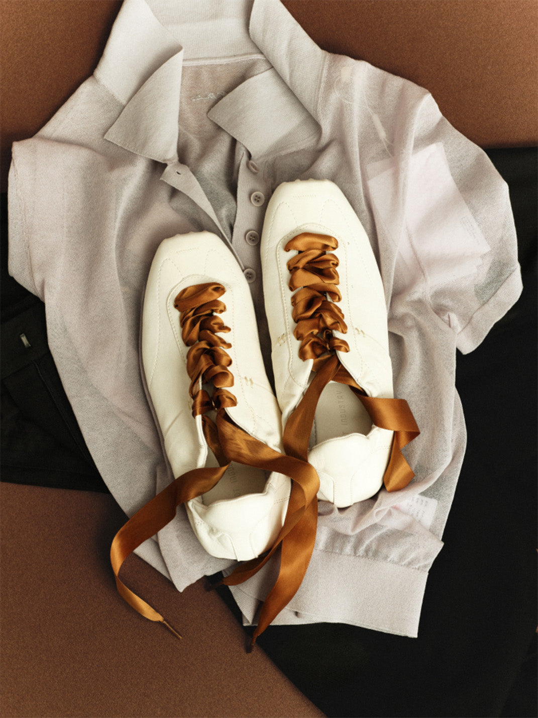 Ribbon-Laced Low-Profile Retro Trainers - View 4