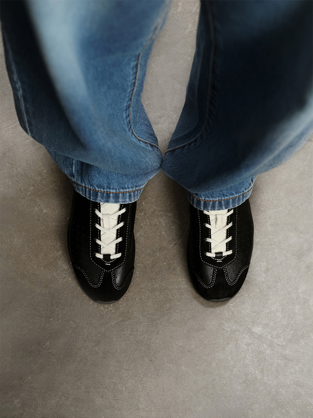 Ballet-Inspired Slim Leather-Look Trainers - View 2