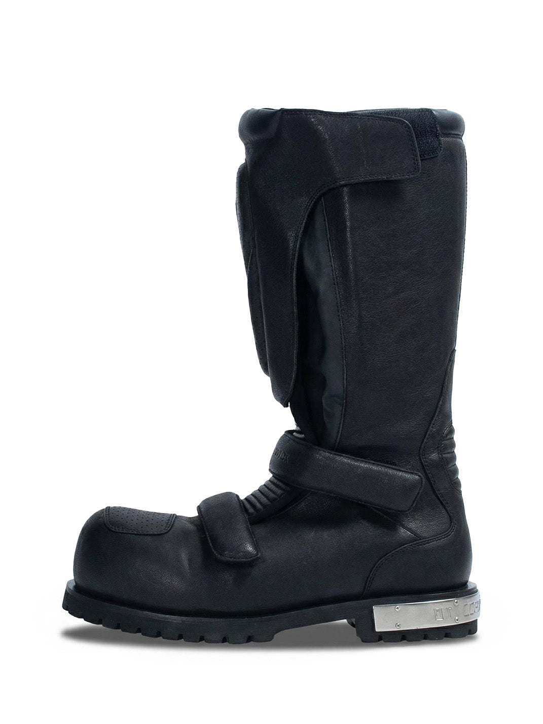Armored Knee-High Leather Moto Boots