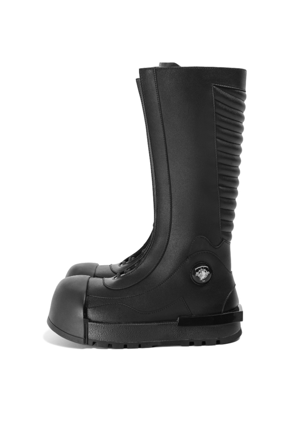Ribbed Knee-High Platform Combat Boots - View 8