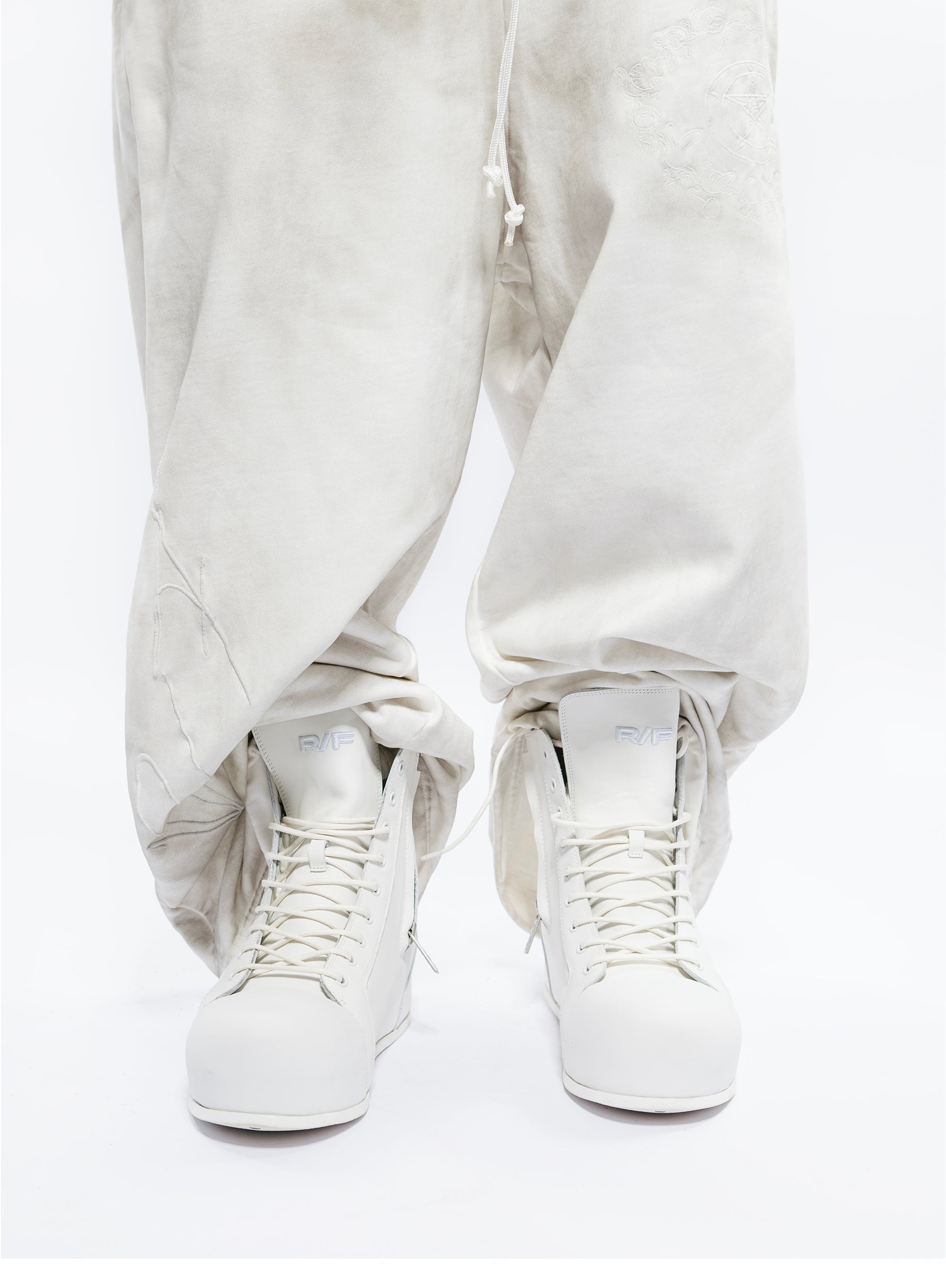 Open-Heel Leather High-Top Boots - View 2