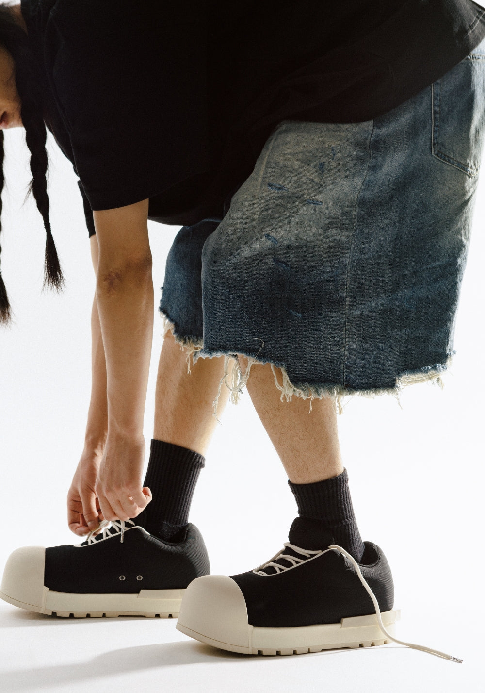 Sculpted-Toe Platform Low Boots - View 4