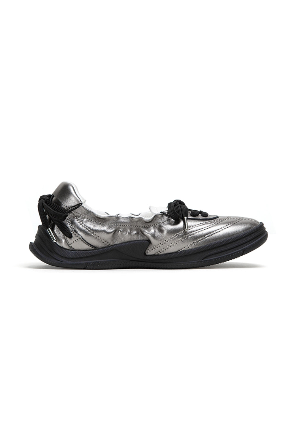 Ribbon-Lace Cutout Ballet Sandals - View 4