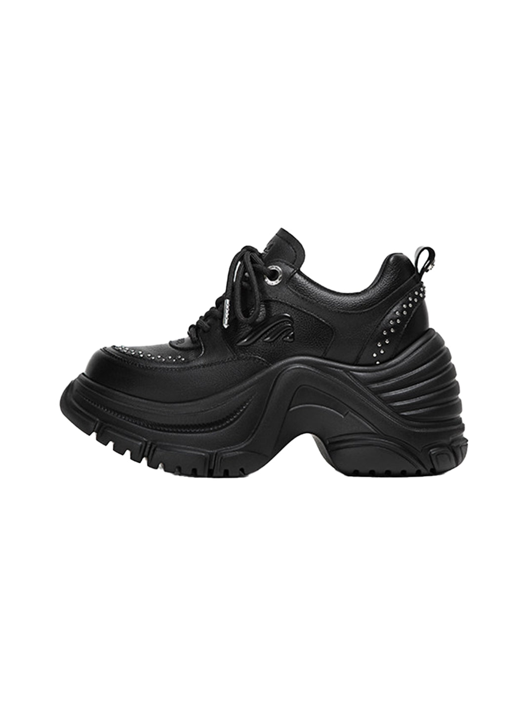 Studded Sculpted-Sole Platform Sneakers