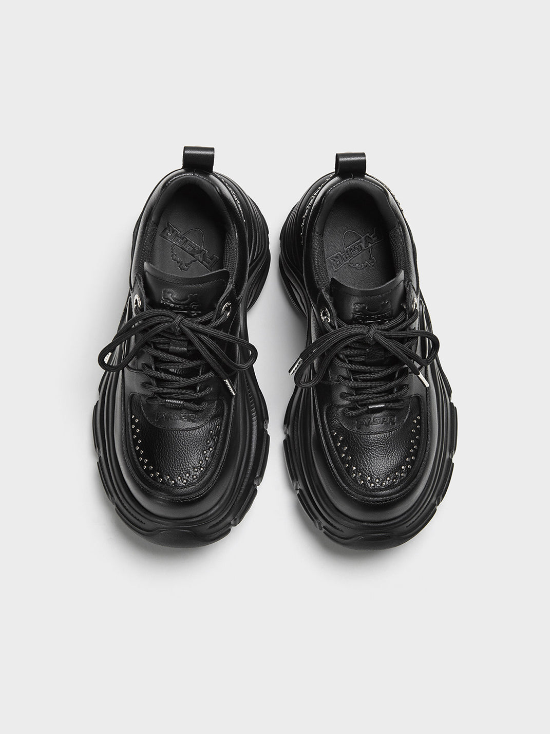 Studded Sculpted-Sole Platform Sneakers - View 4