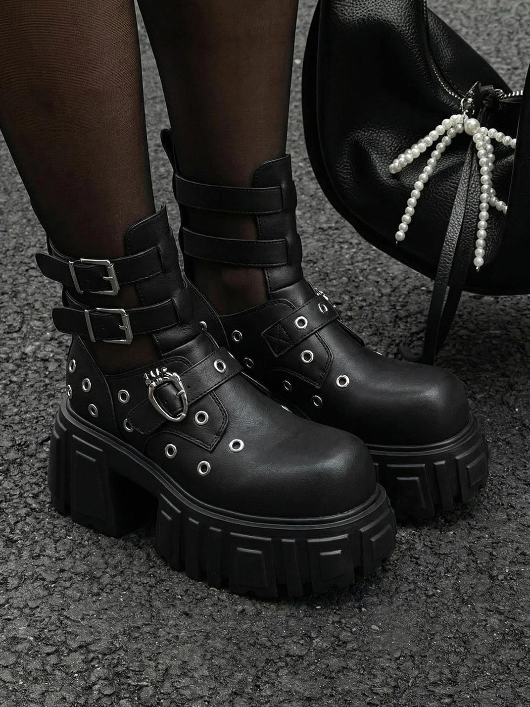 Night Queen Cage Platform Ankle Boots - View 4