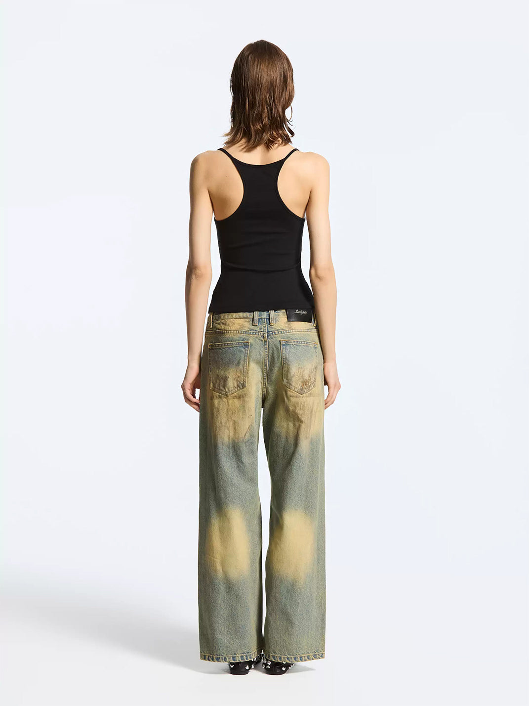Geometric Eyelet Stretch Tank Top — product view 5