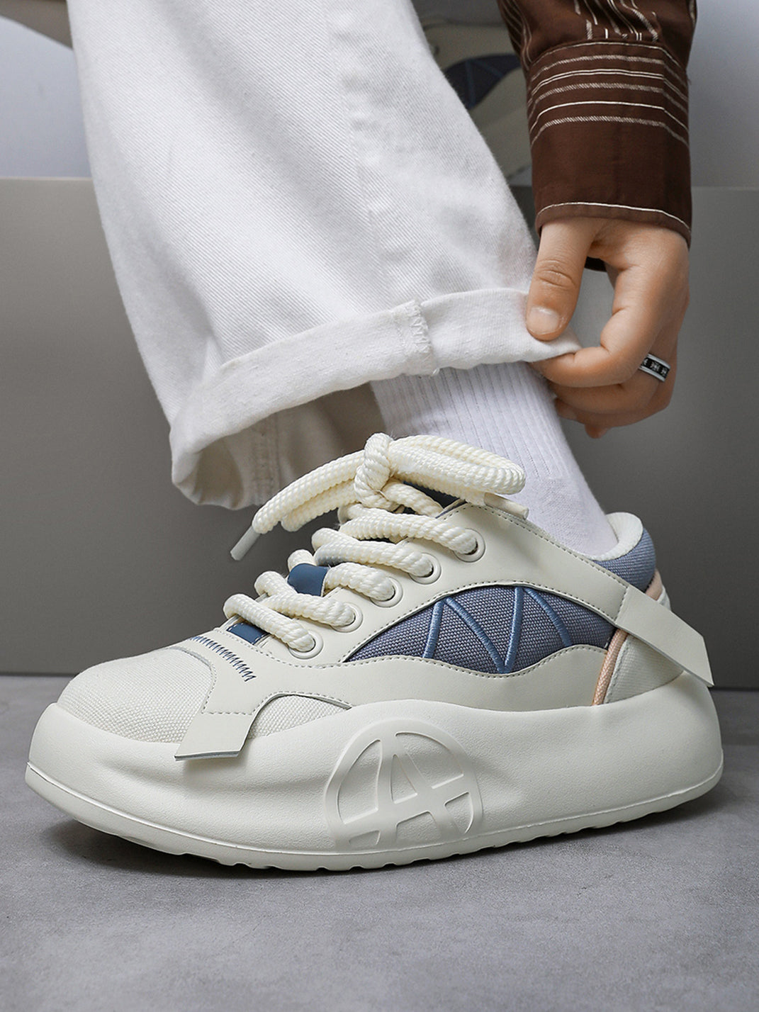 Geometric Panel Platform Runner Sneakers - View 2