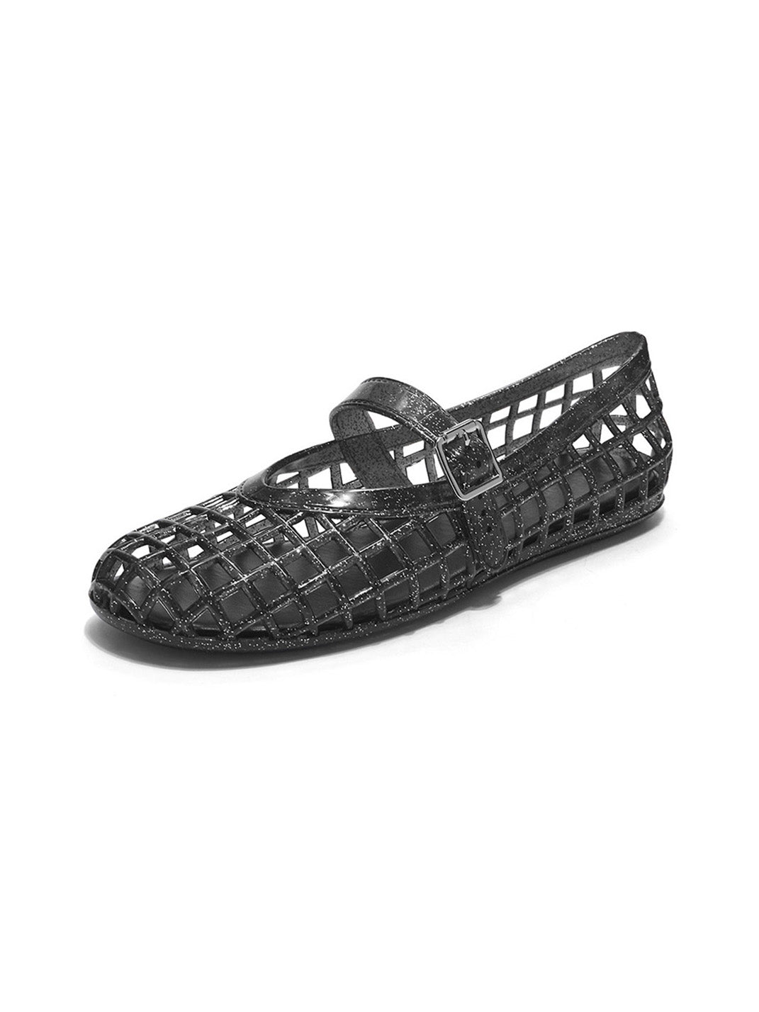 Glitter Caged Mary Jane Jelly Flats - View 5