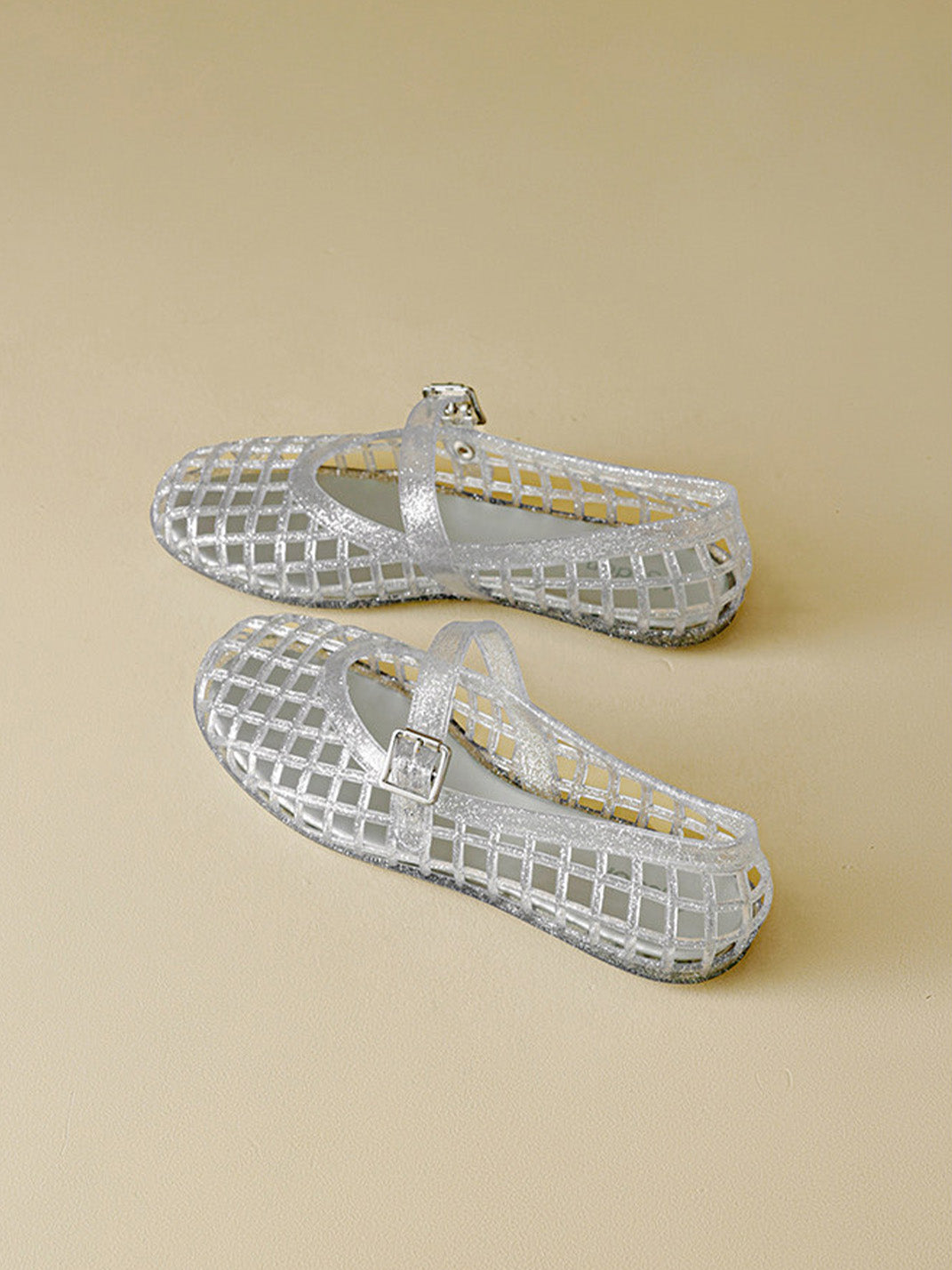 Glitter Caged Mary Jane Jelly Flats - View 15