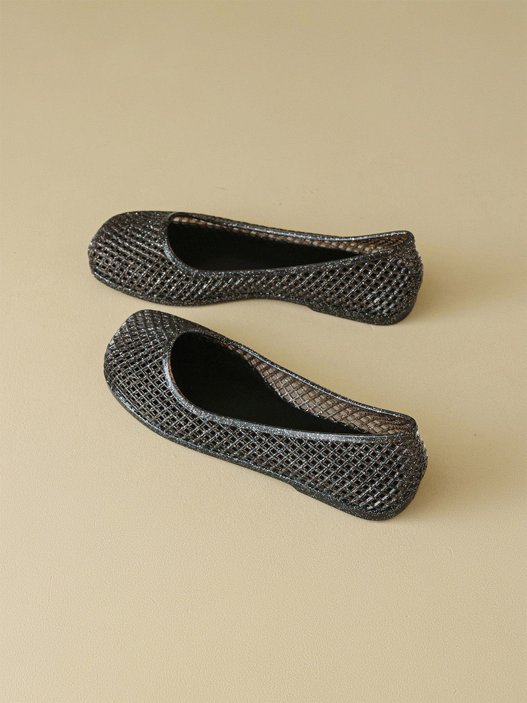 Glitter Mesh Jelly Ballet Flats - View 6