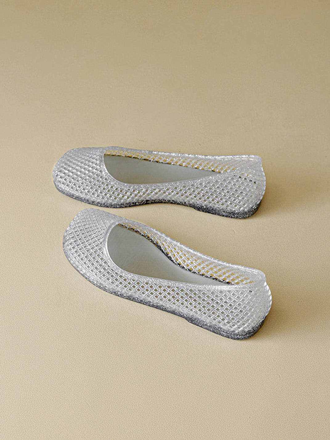 Glitter Mesh Jelly Ballet Flats - View 16