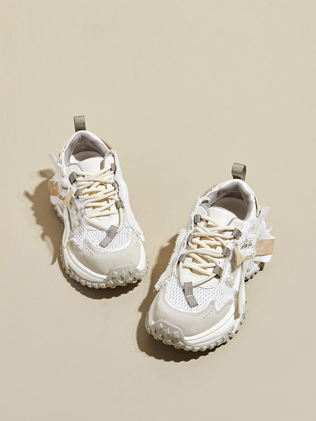 Patchwork Mesh Trail Platform Sneakers - View 6