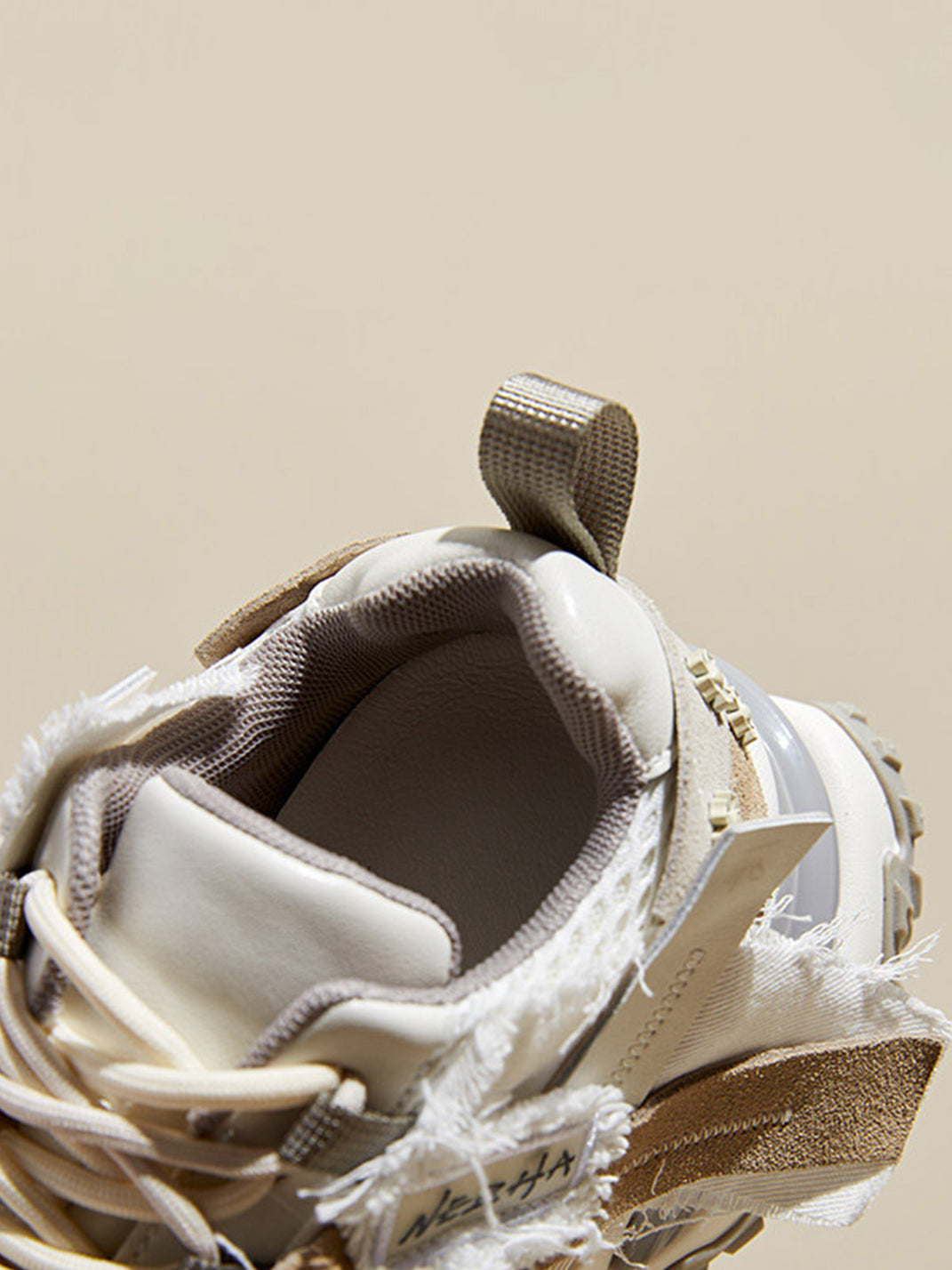 Patchwork Mesh Trail Platform Sneakers - View 8