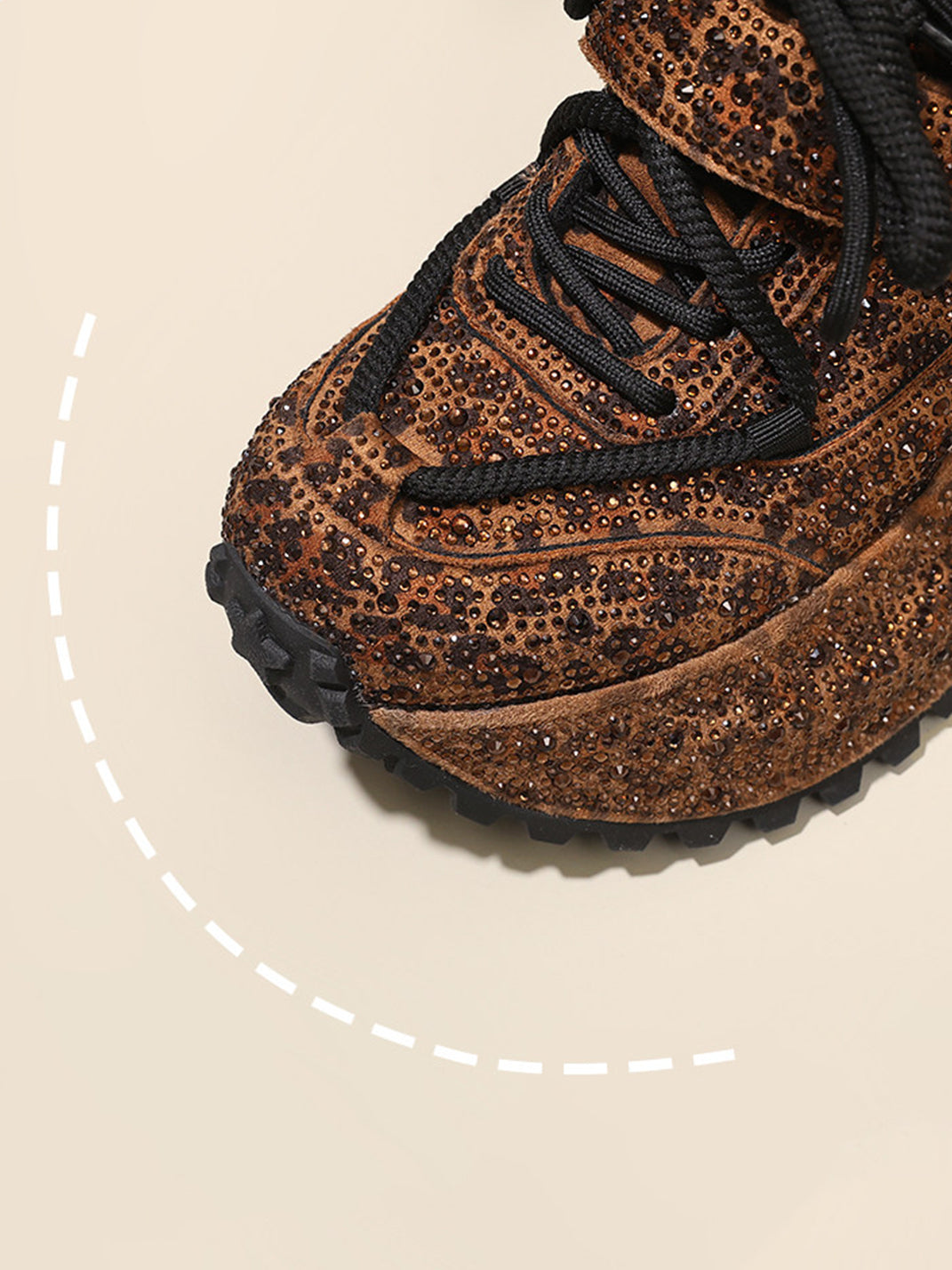 Rhinestone Leopard Platform Sneakers - View 5