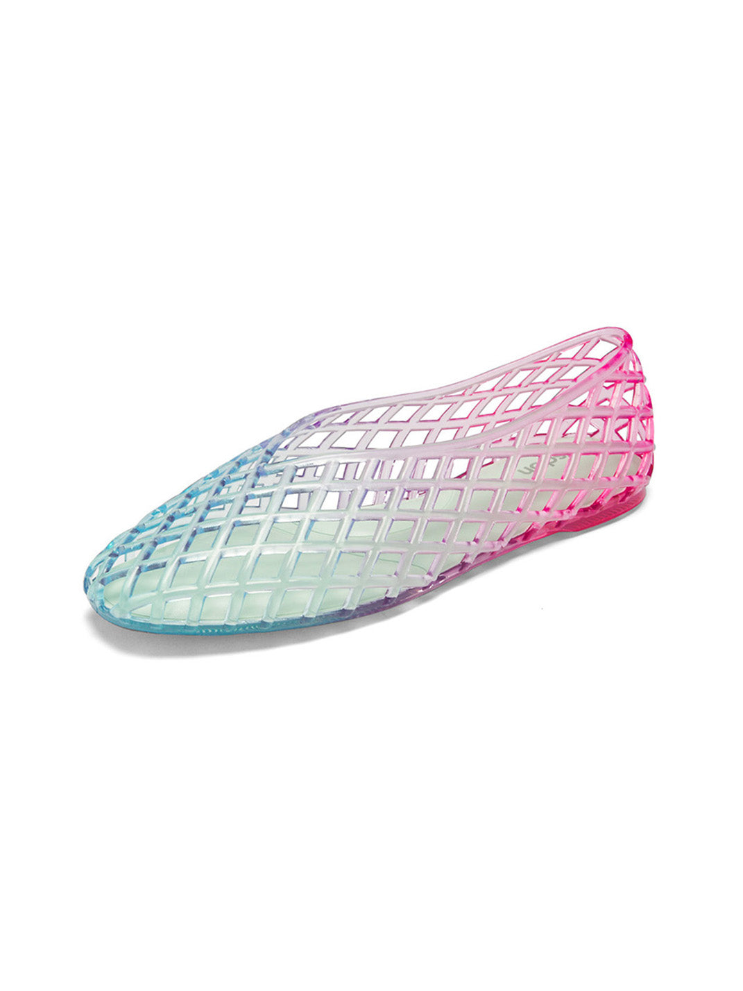 Gradient Rainbow Jelly Ballet Flats - View 9