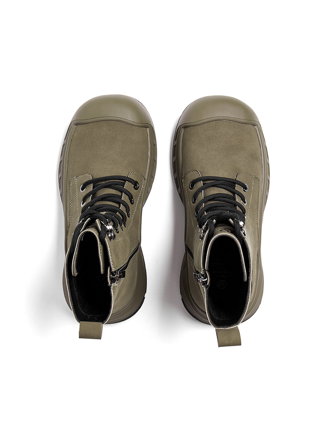 Gray Protective-Toe Platform Combat Boots - View 9