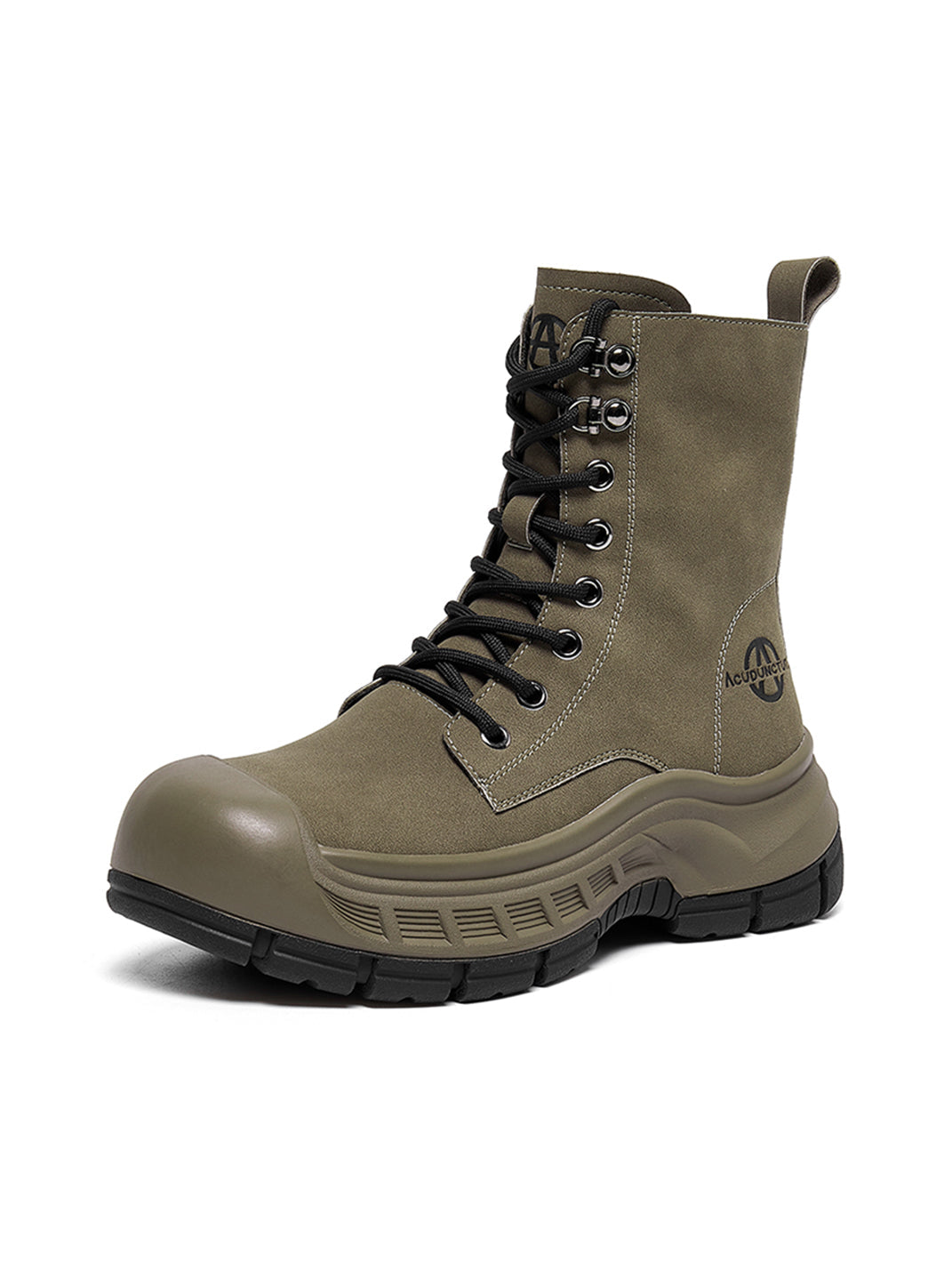 Gray Protective-Toe Platform Combat Boots - View 11