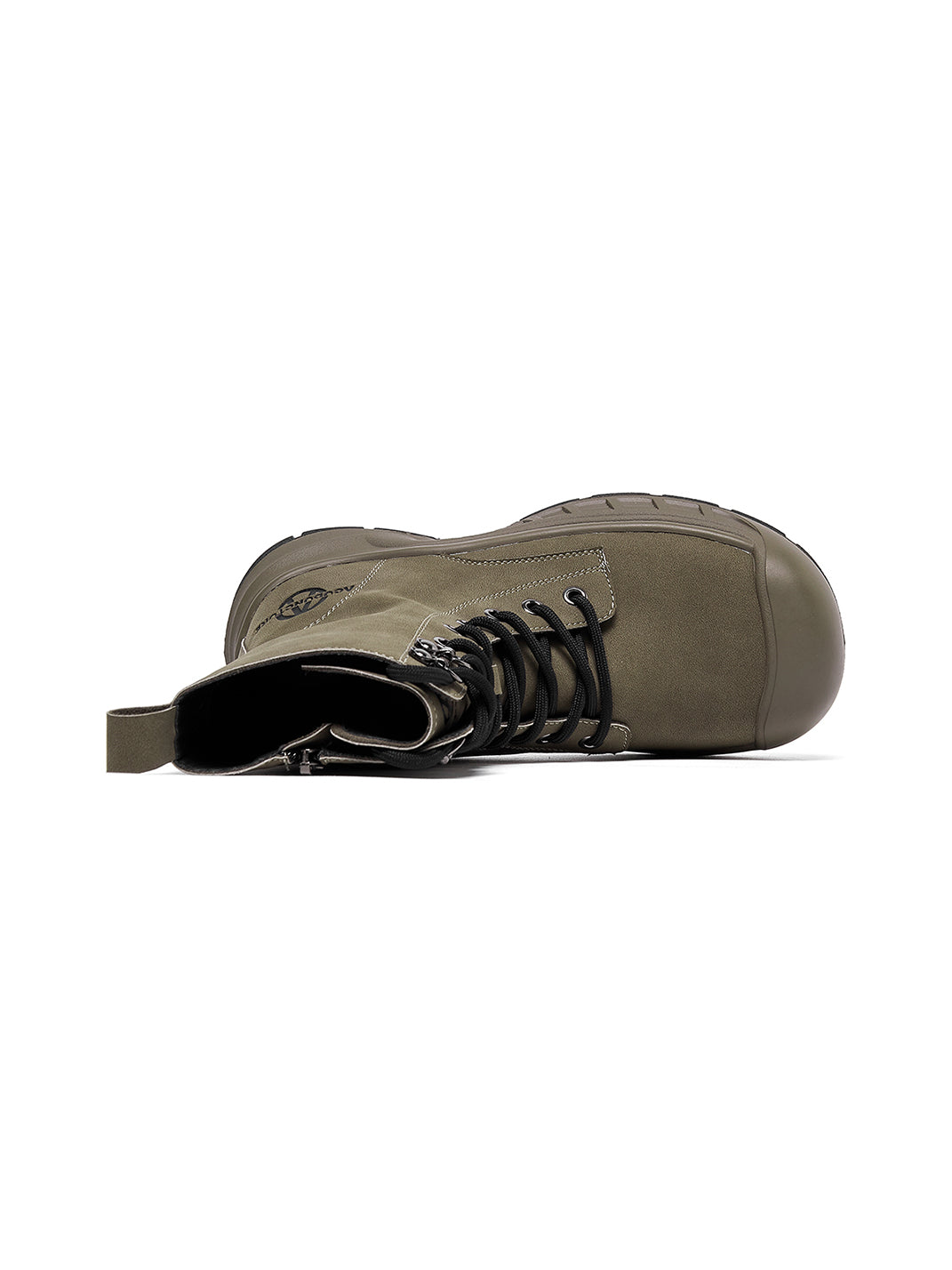 Gray Protective-Toe Platform Combat Boots - View 13