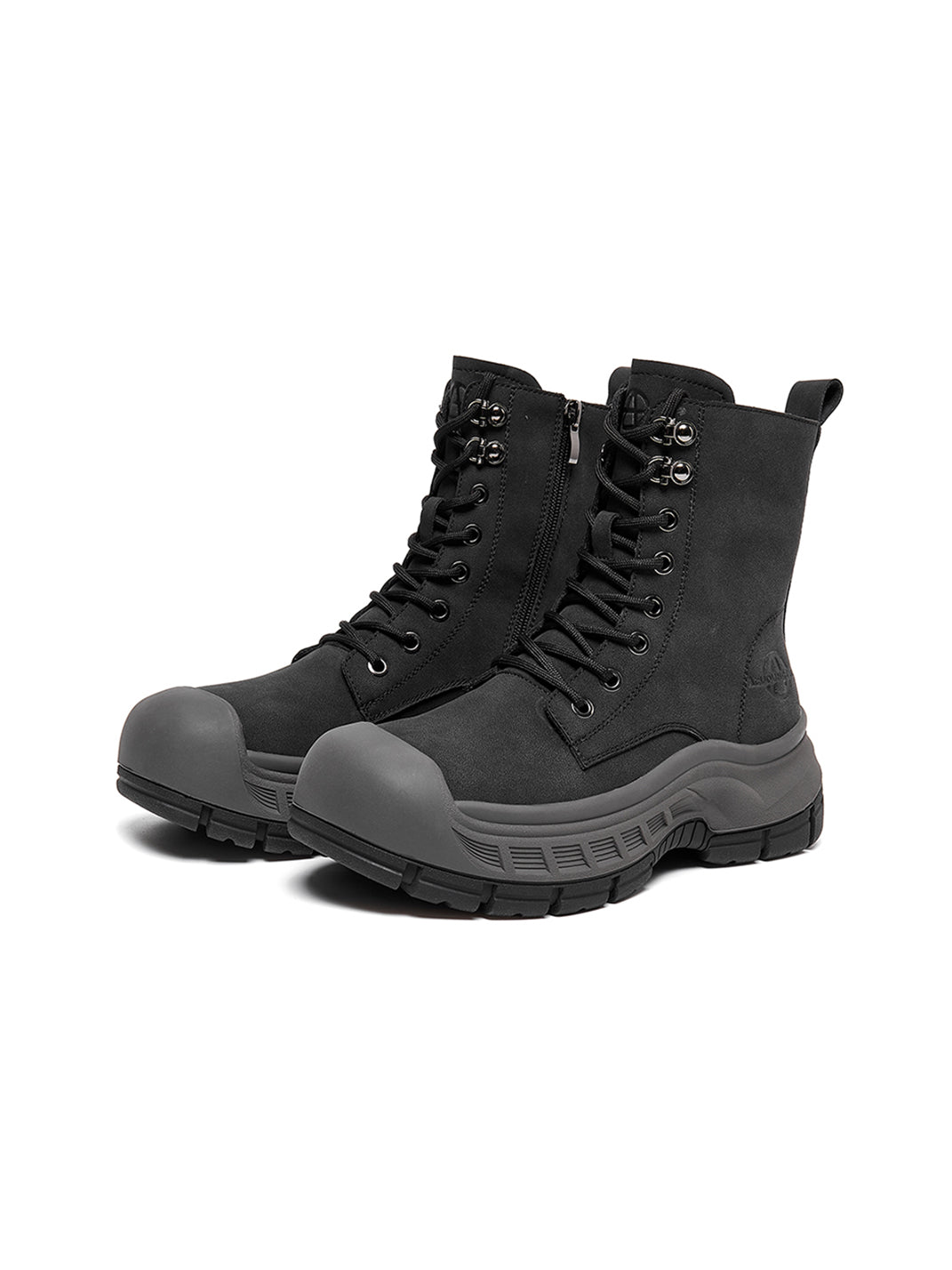 Gray Protective-Toe Platform Combat Boots - View 21