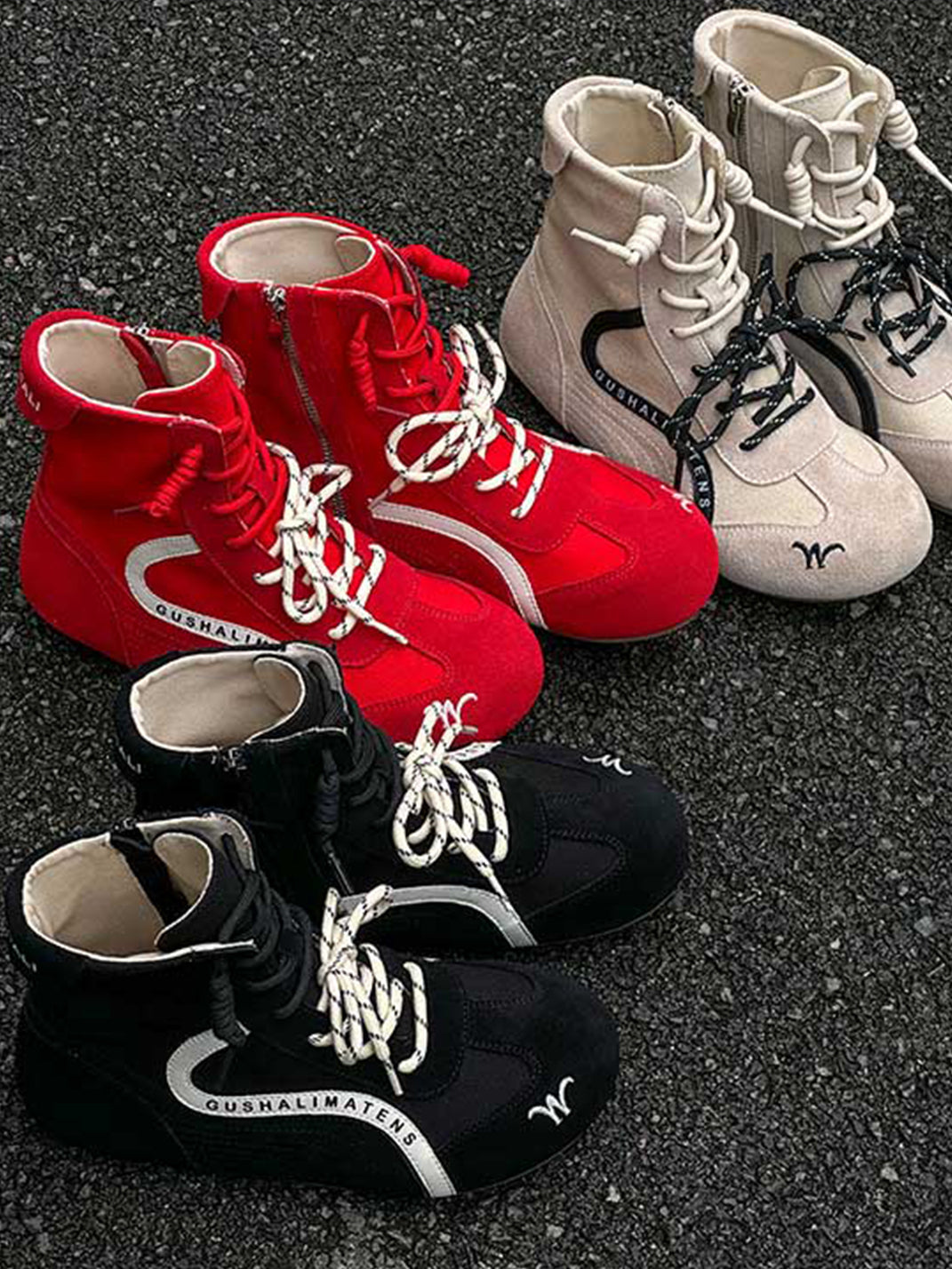 Double-Lace Suede Racing Training Boots - View 9