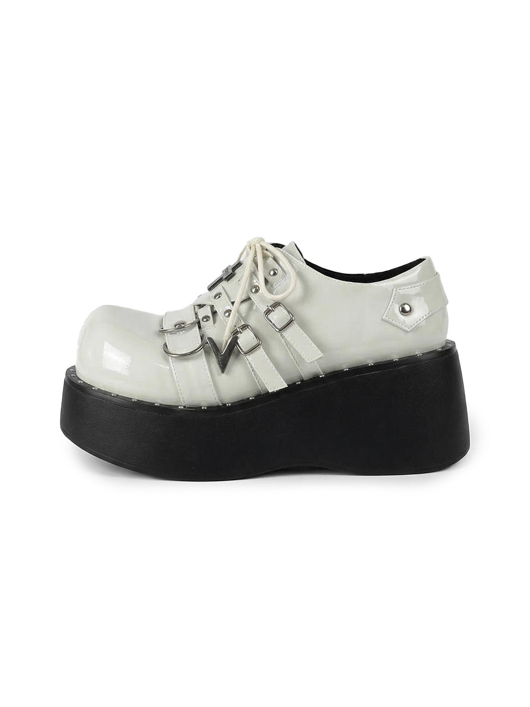 Multi-Buckle Gothic Platform Mary Janes - View 7
