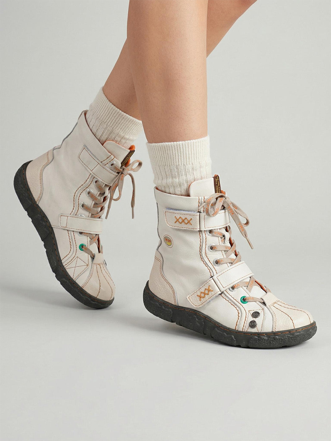 Hand-Stitched Flat Mid-Calf Boots - View 3
