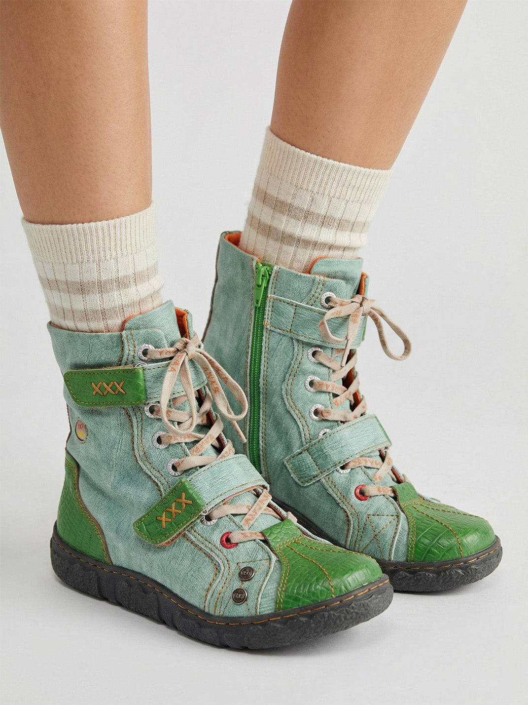 Hand-Stitched Flat Mid-Calf Boots - View 8