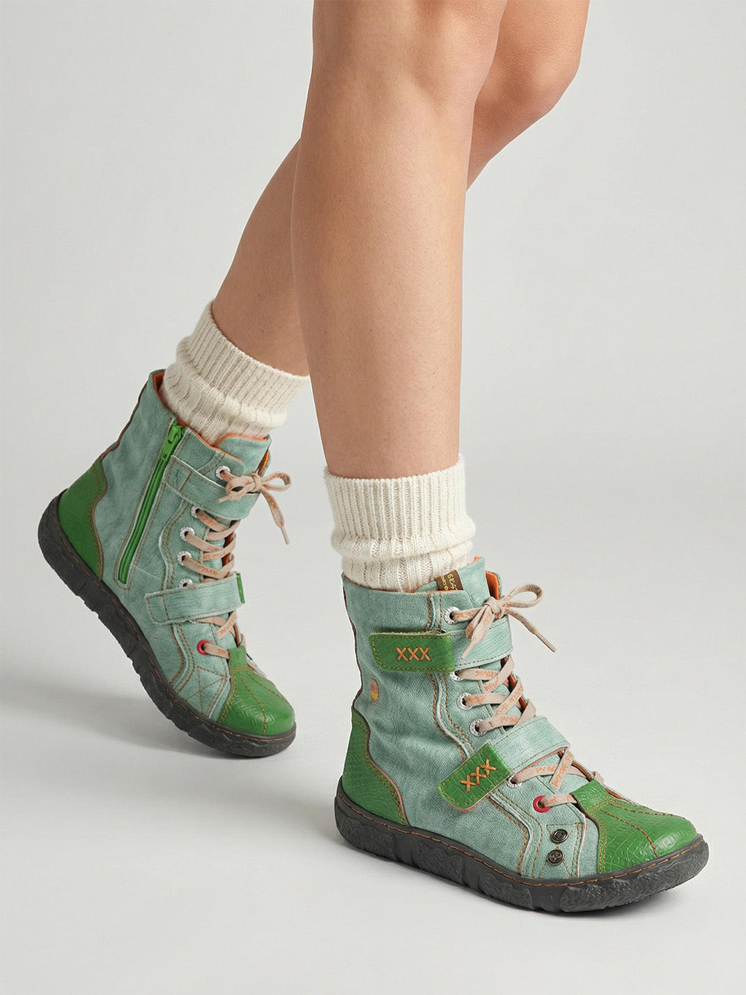 Hand-Stitched Flat Mid-Calf Boots - View 10
