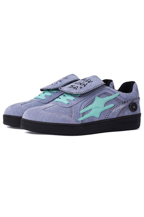 Lavender and Mint Velcro Court Sneakers