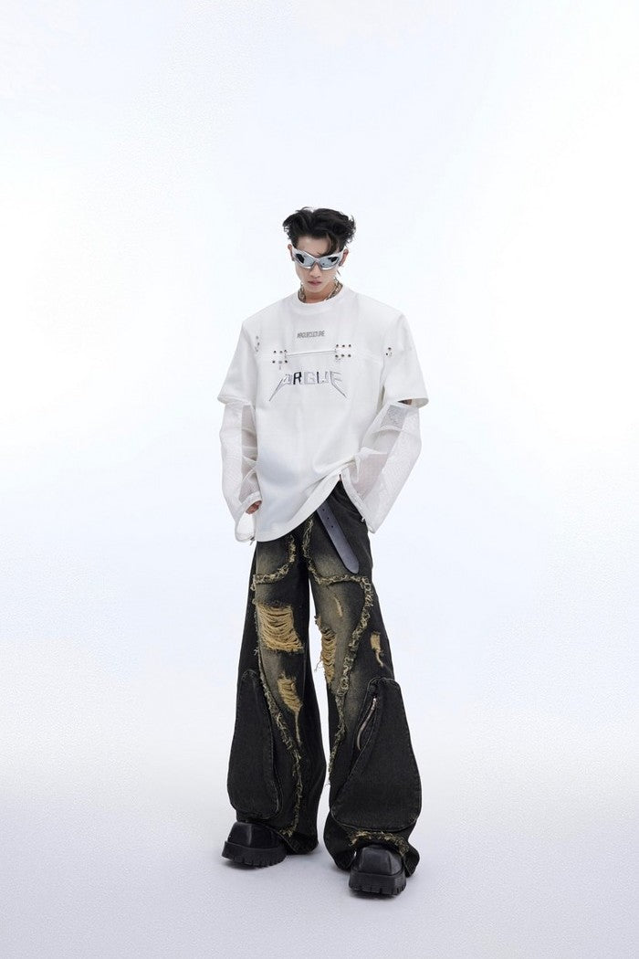 Two-Piece Logo Mesh T-Shirt - chiclara