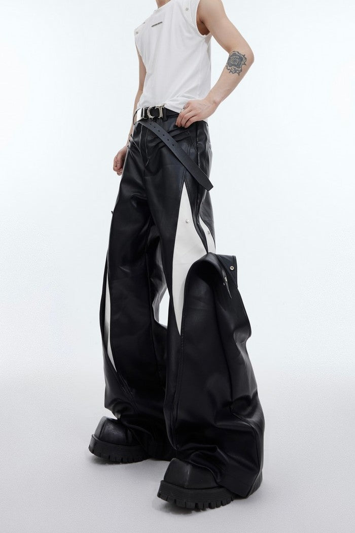 Leather Deconstructed Pants - chiclara
