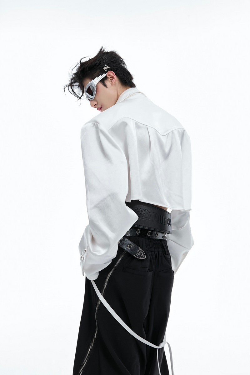 Silky Cropped Shirt - chiclara