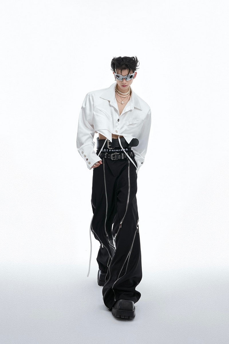 Silky Cropped Shirt - chiclara