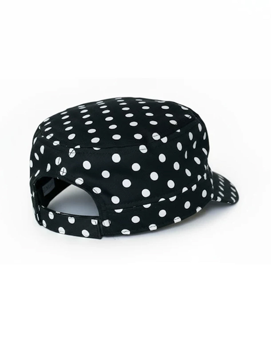 Polka-Dot Embroidered Vintage Flat-Top Cap - View 8