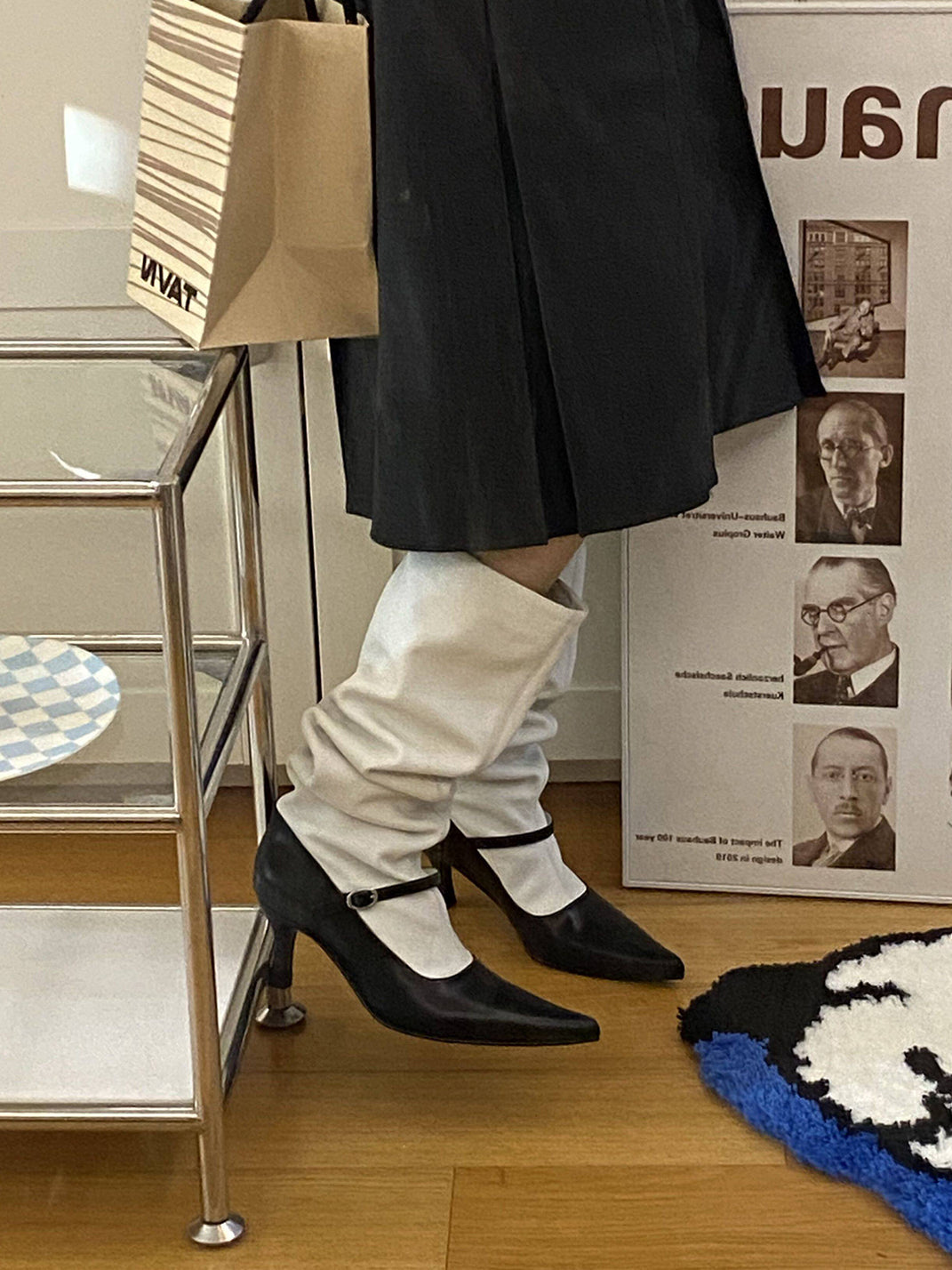 Two-Tone Pointed-Toe Knee-High Boots - View 6