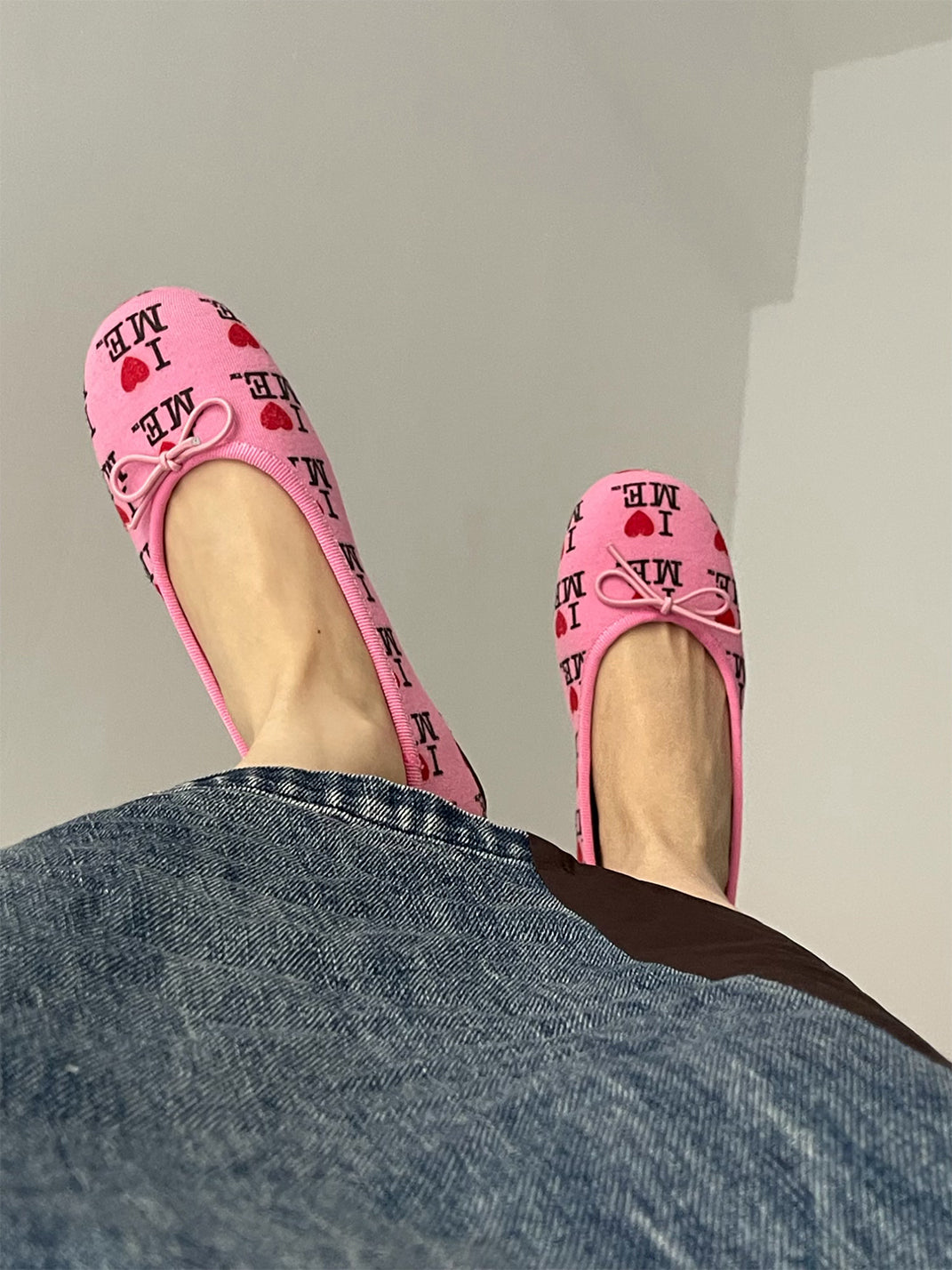 Logo-Print Round-Toe Ballet Flats - View 5