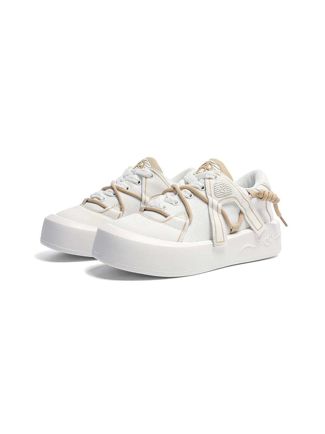 Ivory Buckle-Lace Platform Sneakers - View 4
