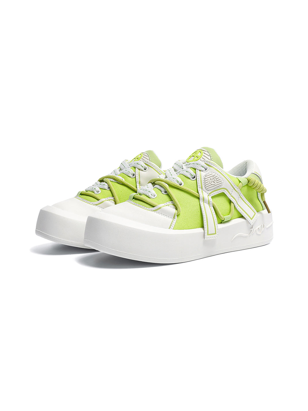 Ivory Buckle-Lace Platform Sneakers - View 20