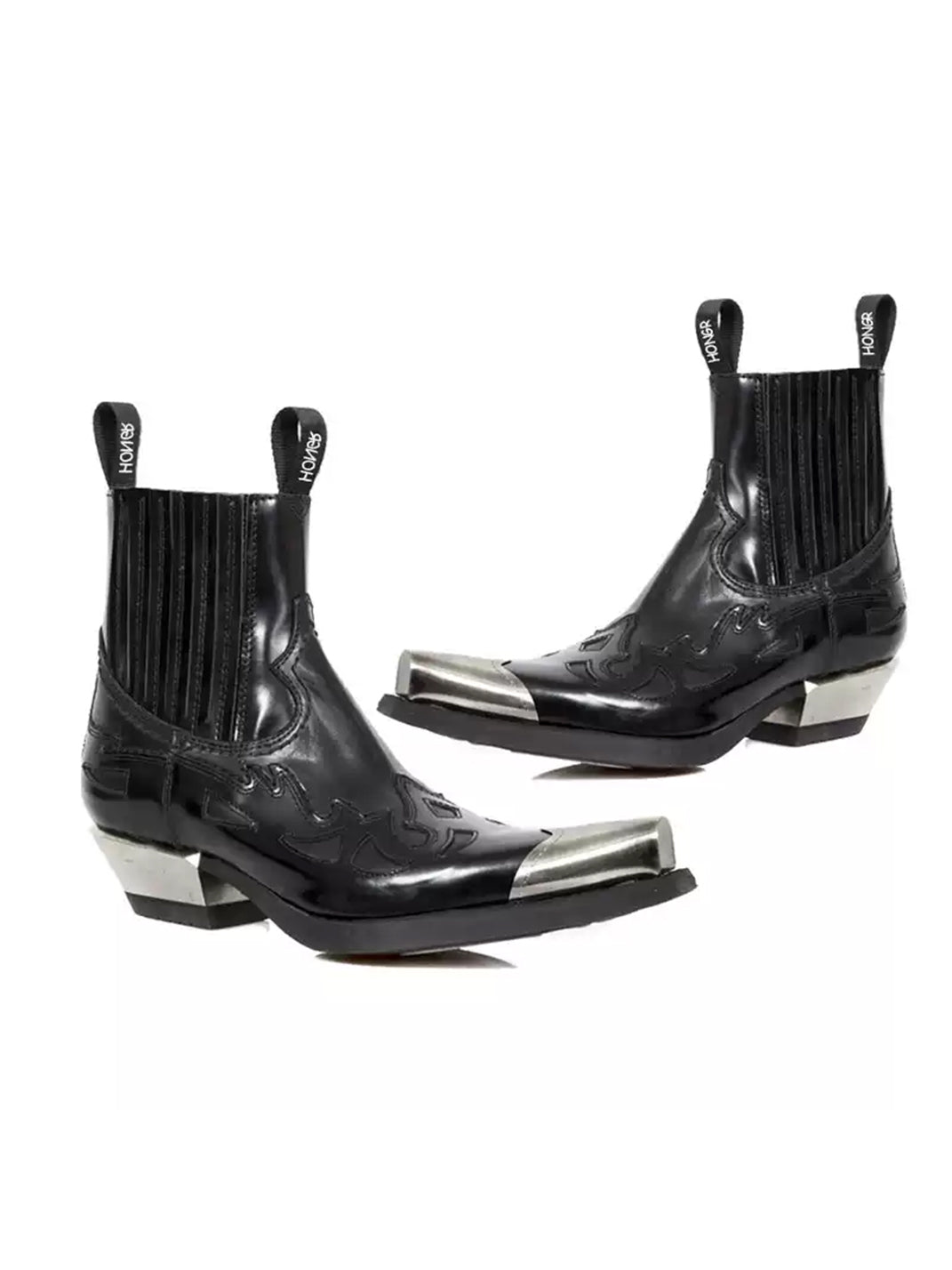 Metallic-Toe Block-Heel Chelsea Boots - View 8
