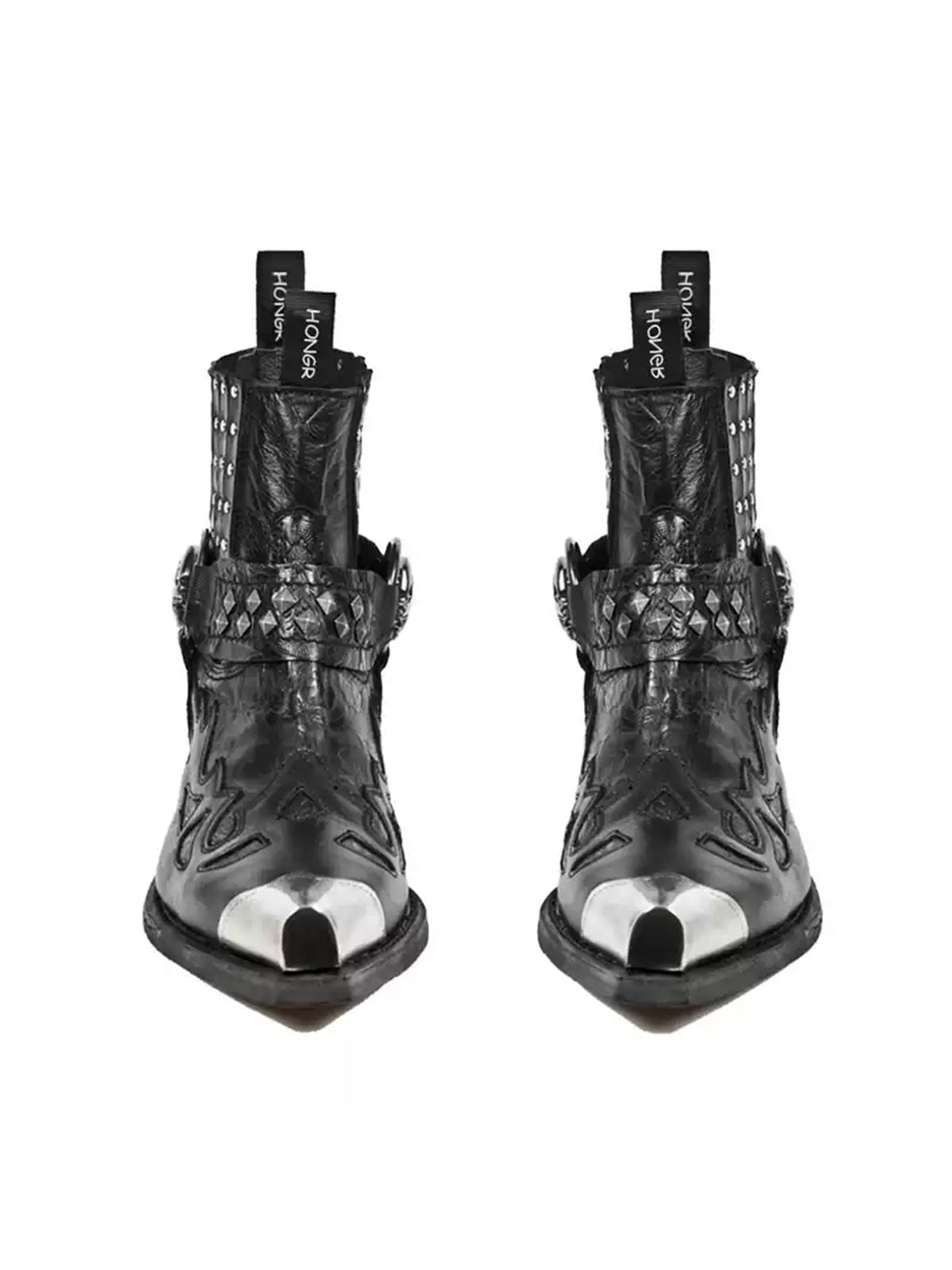 Rivet-Buckle Pointed-Toe Chelsea Boots - View 5